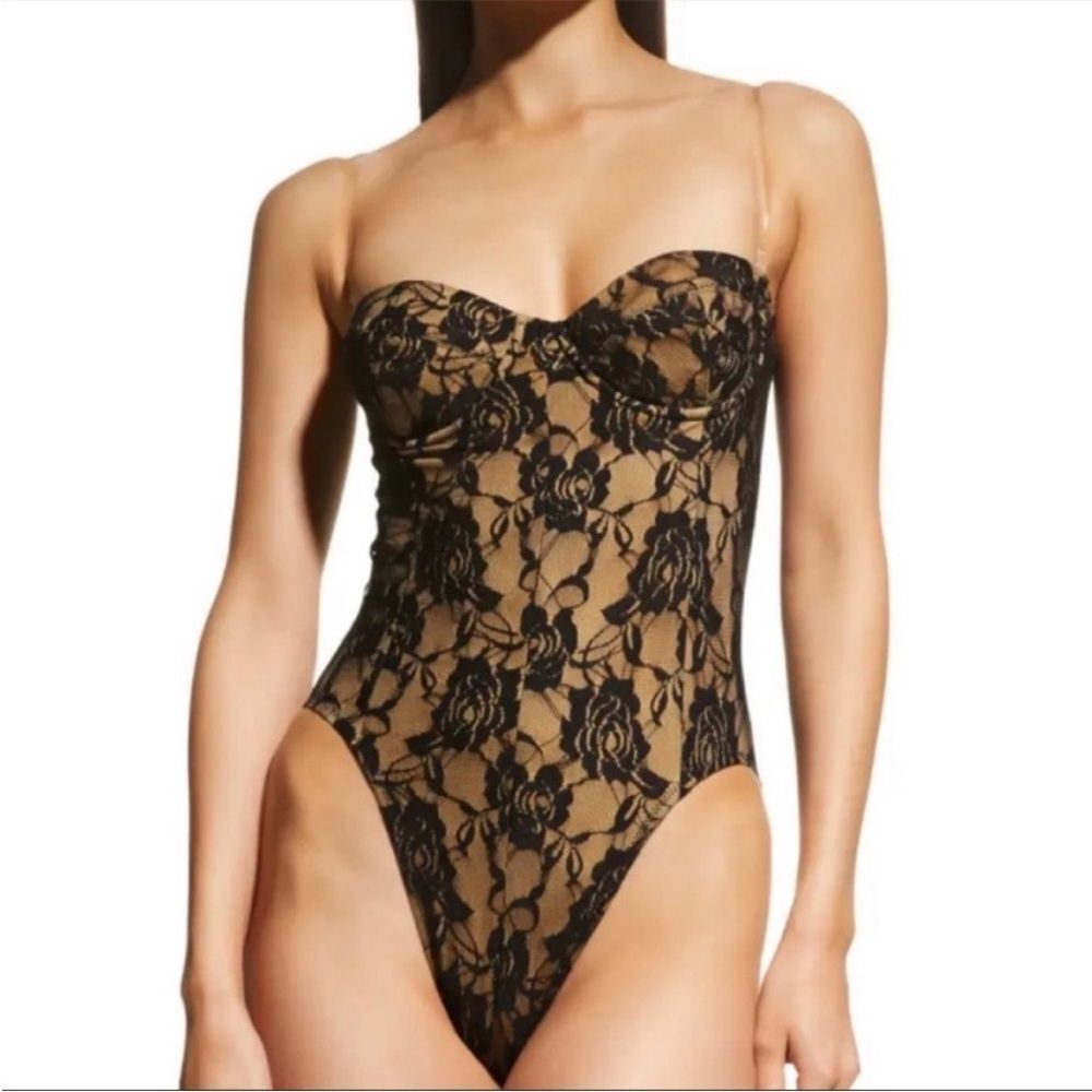 Norma Kamali lace Mio Corset Swimsuit NWT